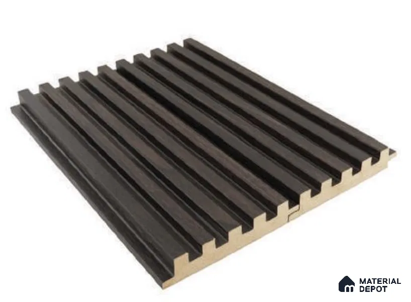 Black Wooden Louver PN 05194 9 ft x 4.7 inch MDF Panel - 18 mm | Suitable for Feature Wall, TV Unit & Living Room | Width is Subjected to 5% Variation